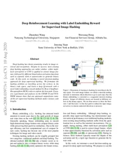 Deep Reinforcement Learning with Label Embedding Reward for Supervised
  Image Hashing