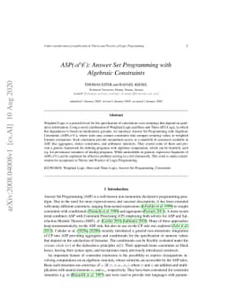 ASP(AC): Answer Set Programming with Algebraic Constraints