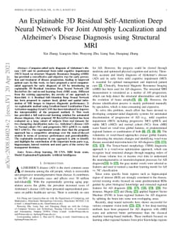 An Explainable 3D Residual Self-Attention Deep Neural Network FOR Joint
  Atrophy Localization and Alzheimer's Disease Diagnosis using Structural MRI