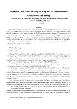 Supervised Machine Learning Techniques: An Overview with Applications to
  Banking