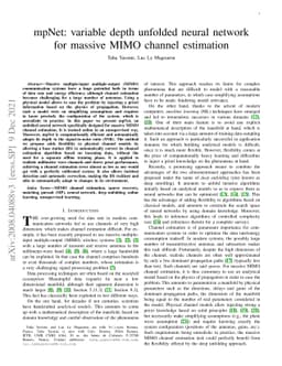 mpNet: variable depth unfolded neural network for massive MIMO channel
  estimation
