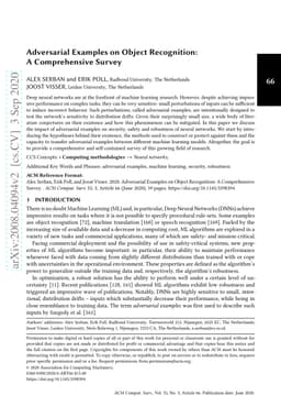 Adversarial Examples on Object Recognition: A Comprehensive Survey