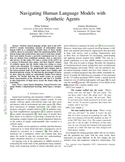 Navigating Human Language Models with Synthetic Agents