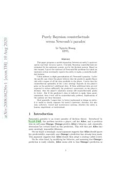 Purely Bayesian counterfactuals versus Newcomb's paradox