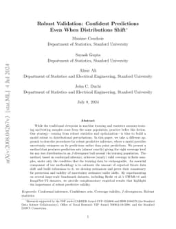 Robust Validation: Confident Predictions Even When Distributions Shift