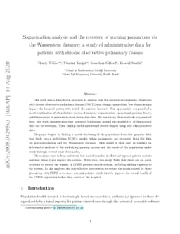 Segmentation analysis and the recovery of queuing parameters via the
  Wasserstein distance: a study of administrative data for patients with
  chronic obstructive pulmonary disease