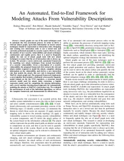 An Automated, End-to-End Framework for Modeling Attacks From
  Vulnerability Descriptions