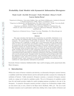 Probability Link Models with Symmetric Information Divergence