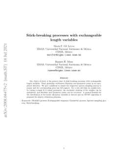 Stick-breaking processes with exchangeable length variables