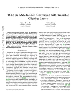 TCL: an ANN-to-SNN Conversion with Trainable Clipping Layers