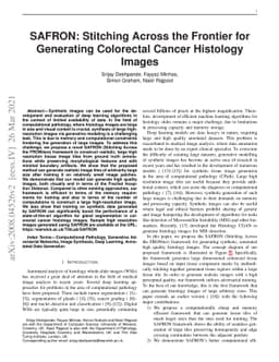 SAFRON: Stitching Across the Frontier for Generating Colorectal Cancer
  Histology Images