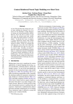 Context Reinforced Neural Topic Modeling over Short Texts