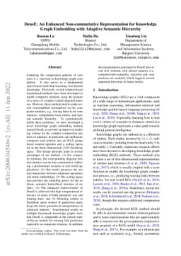 DensE: An Enhanced Non-commutative Representation for Knowledge Graph
  Embedding with Adaptive Semantic Hierarchy