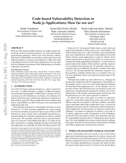 Code-based Vulnerability Detection in Node.js Applications: How far are
  we?