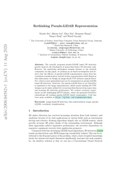 Rethinking Pseudo-LiDAR Representation
