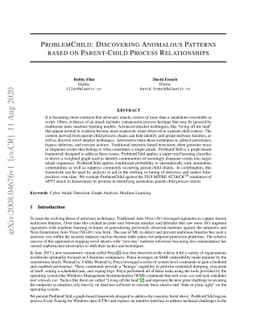 ProblemChild: Discovering Anomalous Patterns based on Parent-Child
  Process Relationships