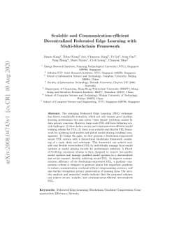 Scalable and Communication-efficient Decentralized Federated Edge
  Learning with Multi-blockchain Framework