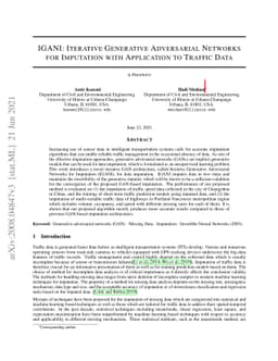IGANI: Iterative Generative Adversarial Networks for Imputation with
  Application to Traffic Data