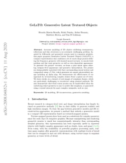 GeLaTO: Generative Latent Textured Objects