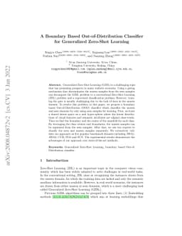 A Boundary Based Out-of-Distribution Classifier for Generalized
  Zero-Shot Learning