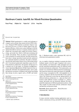 Hardware-Centric AutoML for Mixed-Precision Quantization