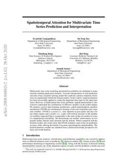 Spatiotemporal Attention for Multivariate Time Series Prediction and
  Interpretation