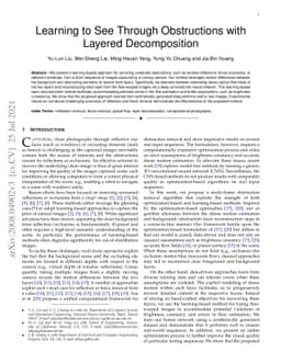 Learning to See Through Obstructions with Layered Decomposition
