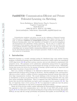 FedSKETCH: Communication-Efficient and Private Federated Learning via
  Sketching