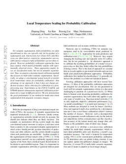 Local Temperature Scaling for Probability Calibration