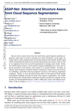 ASAP-Net: Attention and Structure Aware Point Cloud Sequence
  Segmentation