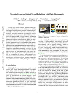 Towards Geometry Guided Neural Relighting with Flash Photography