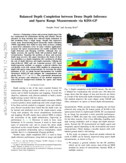 Balanced Depth Completion between Dense Depth Inference and Sparse Range
  Measurements via KISS-GP