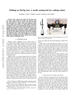 Walking on TacTip toes: A tactile sensing foot for walking robots