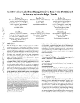 Identity-Aware Attribute Recognition via Real-Time Distributed Inference
  in Mobile Edge Clouds