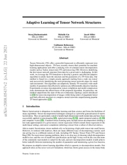 Adaptive Learning of Tensor Network Structures