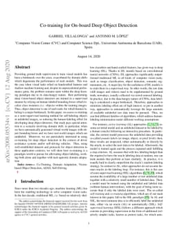 Co-training for On-board Deep Object Detection