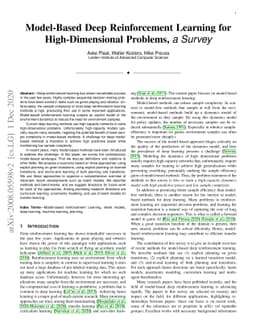 Deep Model-Based Reinforcement Learning for High-Dimensional Problems, a
  Survey
