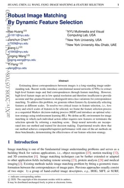 Robust Image Matching By Dynamic Feature Selection