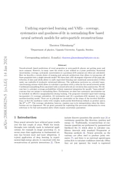 Unifying supervised learning and VAEs -- coverage, systematics and
  goodness-of-fit in normalizing-flow based neural network models for
  astro-particle reconstructions