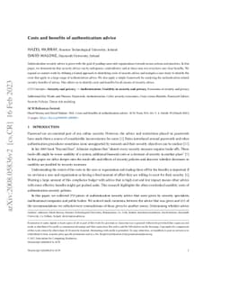 Costs and benefits of authentication advice
