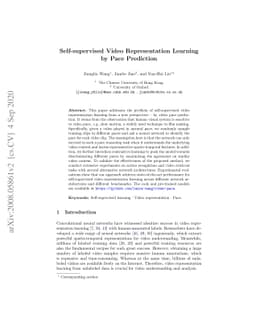 Self-supervised Video Representation Learning by Pace Prediction