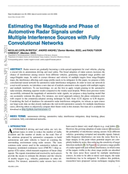 Estimating the Magnitude and Phase of Automotive Radar Signals under
  Multiple Interference Sources with Fully Convolutional Networks