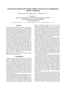 End-to-End Trainable Self-Attentive Shallow Network for Text-Independent
  Speaker Verification
