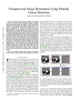 Unsupervised Image Restoration Using Partially Linear Denoisers