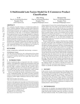 A Multimodal Late Fusion Model for E-Commerce Product Classification