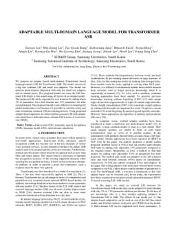 Adaptable Multi-Domain Language Model for Transformer ASR