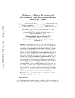 Challenges of Linking Organizational Information in Open Government Data
  to Knowledge Graphs