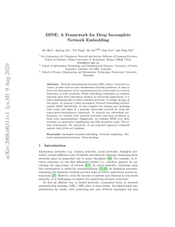 DINE: A Framework for Deep Incomplete Network Embedding