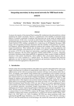 Integrating uncertainty in deep neural networks for MRI based stroke
  analysis