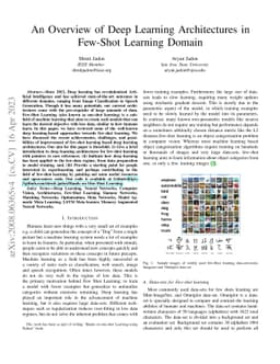 An Overview of Deep Learning Architectures in Few-Shot Learning Domain